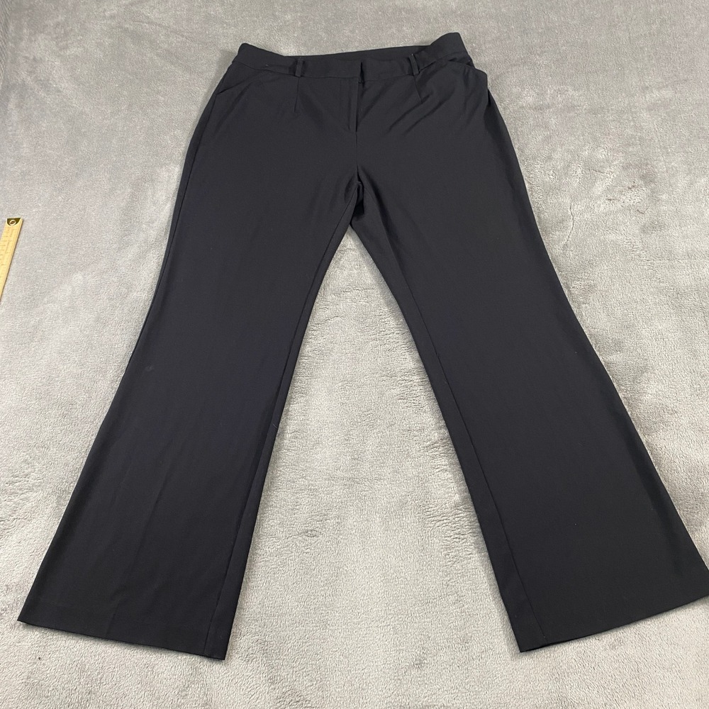 Fashion Nova Pants Women 1X Black Flare Leg Dress Polyester Rayon Spandex Office